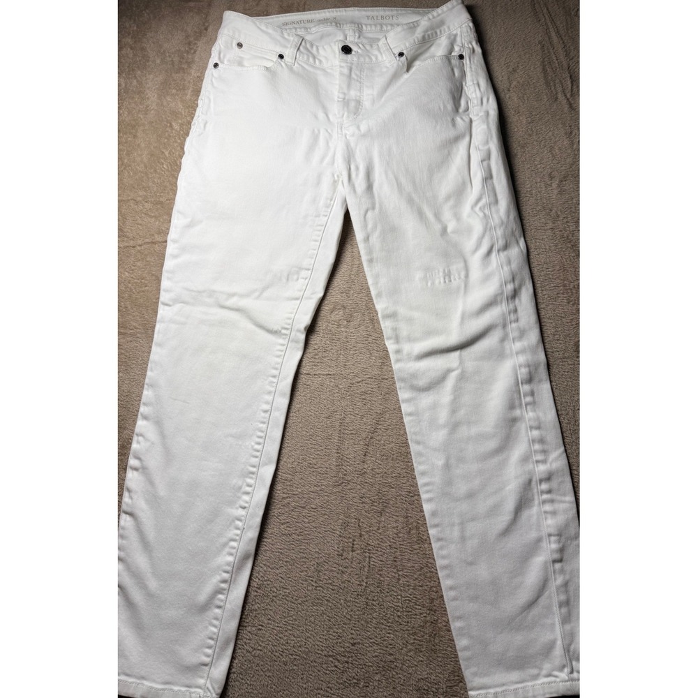 Talbots Signature Ankle Jeans WhiteDenim Pants Womens Size 8 Coastal Nautical